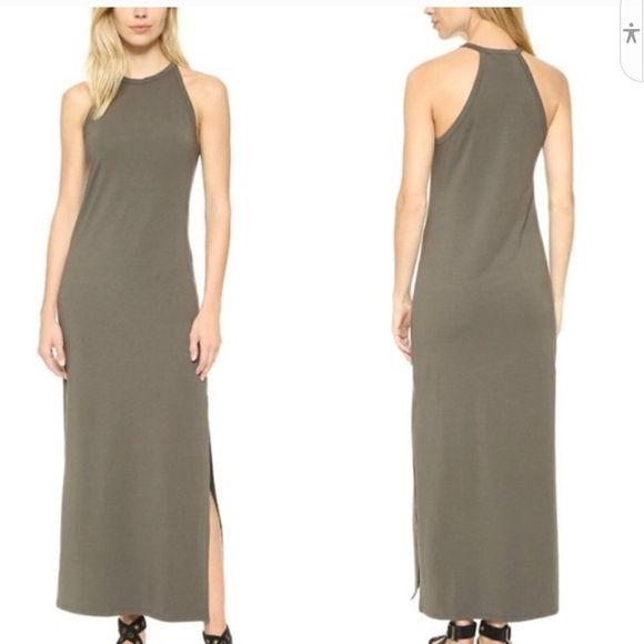 Theory Brown Halter Sheath Maxi Dress Casual - Picture 6 of 8